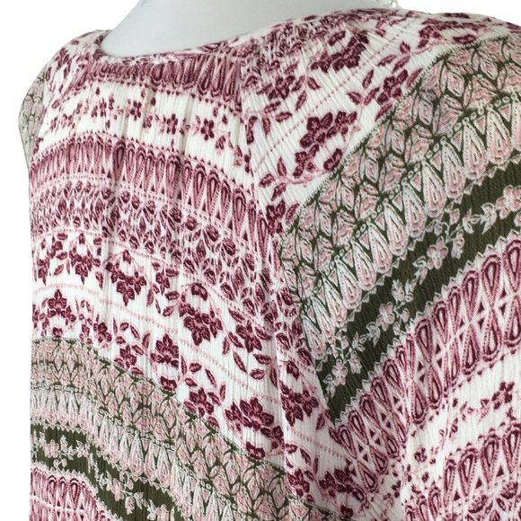 Cloud Chaser Button Up Burgundy Green Long Sleeve Pheasant Top size 1X - Picture 14 of 16